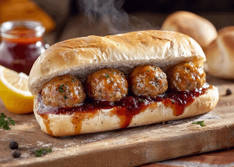 Tangy Turkey Meatball Sandwich