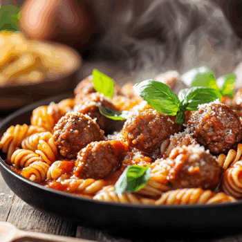 Meaty Sausage Meatball Pasta With Balsamic Vinegar2