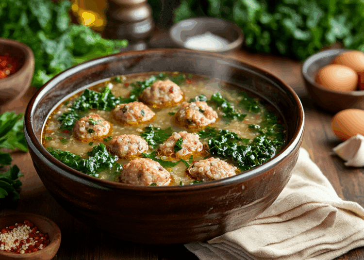 Hearty Quinoa Turkey Meatball Soup