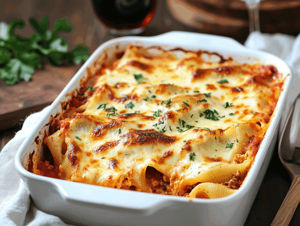 Creamy Lasagna Stuffed Shells With Ragu