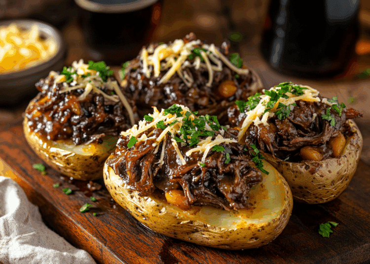 Stout Pot Roast Stuffed Potato Skins