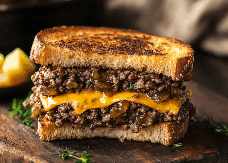 Ground Beef And Portobello Sourdough Melt
