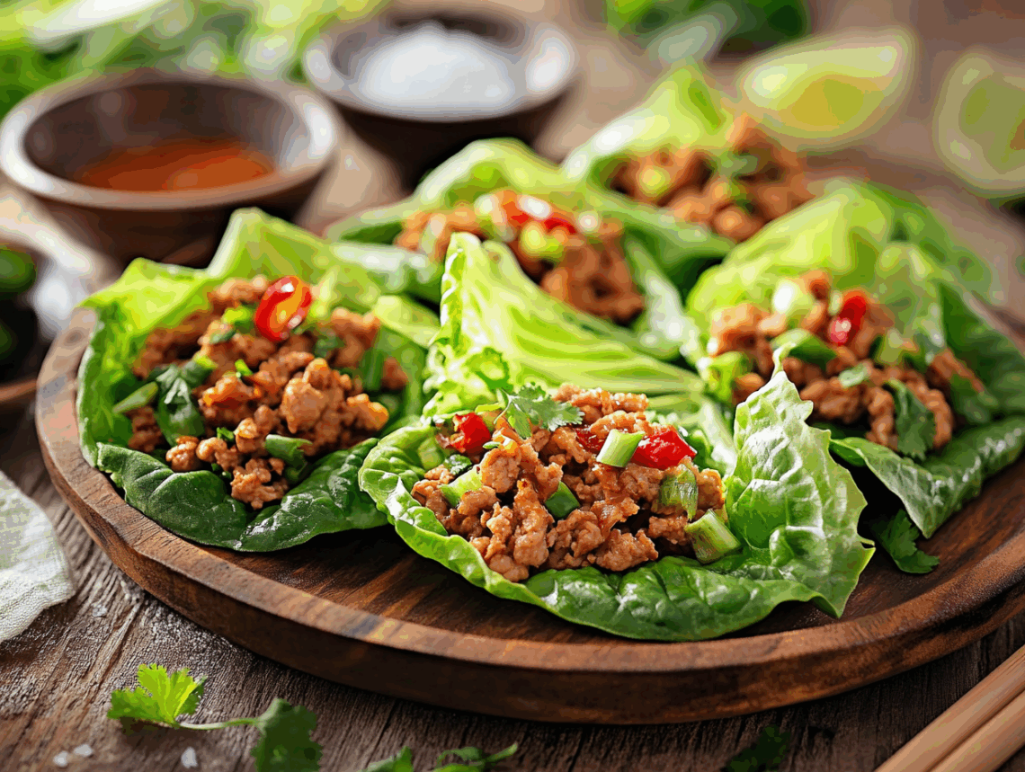 Yummy Thai Chicken Lettuce Wraps