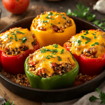 Delightful Ground Turkey And Wild Rice Stuffed Peppers