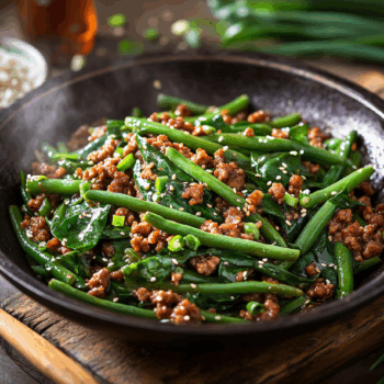 Hearty Stir Fried Ground Pork And Greens2