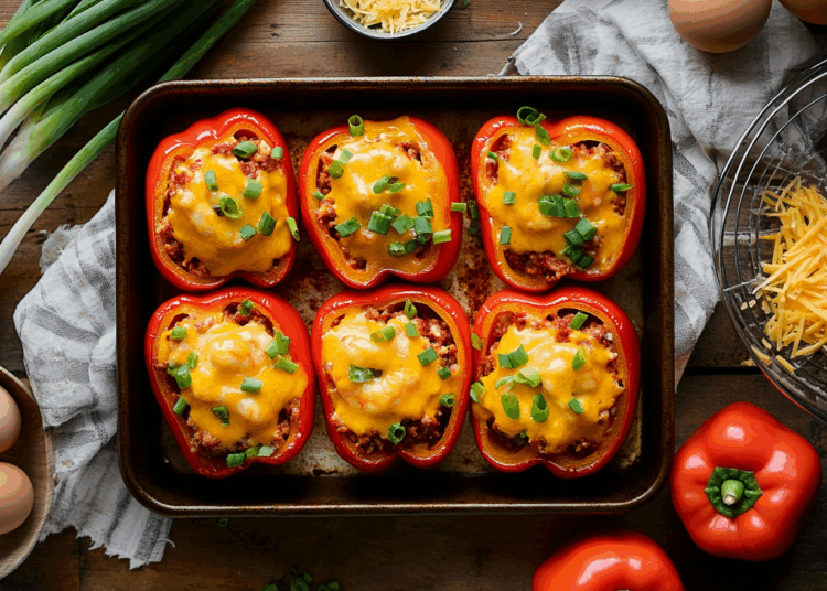 Scrumptious Shrimp And Ground Pork Stuffed Bell Peppers 1 Scrumptious Shrimp And Ground Pork Stuffed Bell Peppers