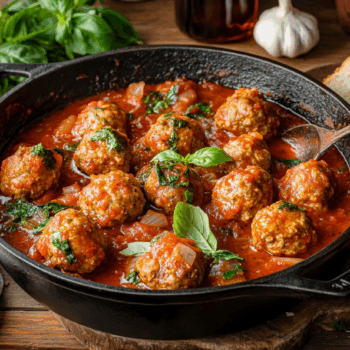 Delicious Giant Meatballs With Tomato Sauce