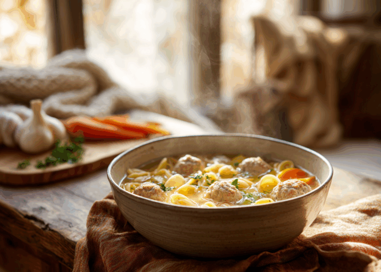 Filling Turkey Meatball Soup