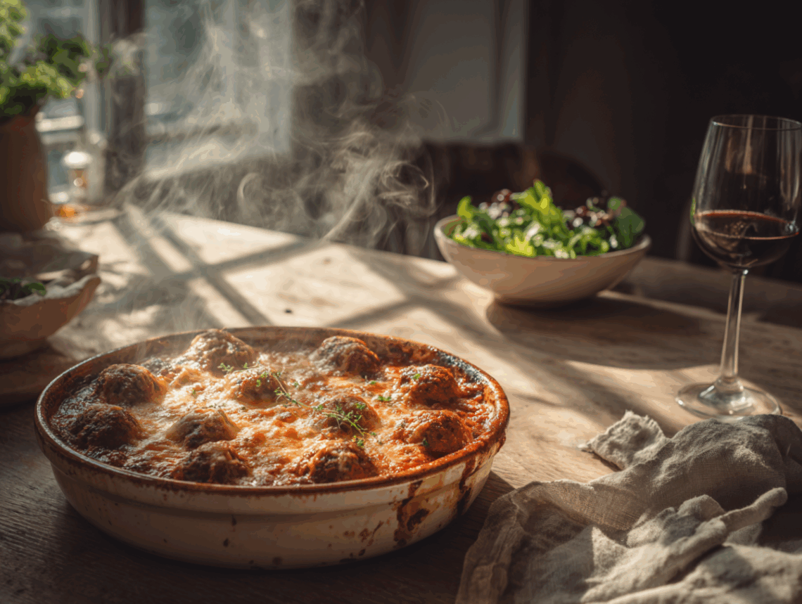 Hearty Italian Meatball Gratin 1 Hearty Italian Meatball Gratin