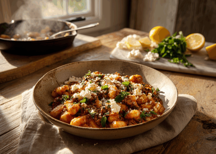 Creamy Lamb And Feta Gnocchi