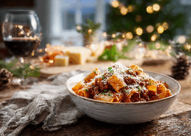Special Rigatoni Pasta With Minced Lamb And Beef