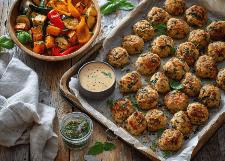Simple And Easy Herb And Tahini Chicken Meatballs