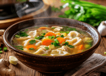 Warm Chicken Wonton Soup