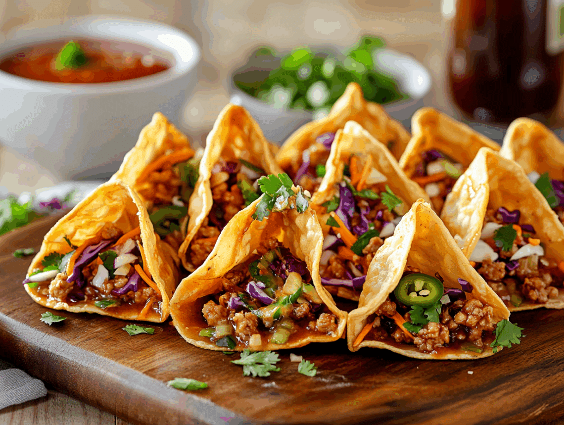 Smoky Bbq Turkey Wonton Tacos