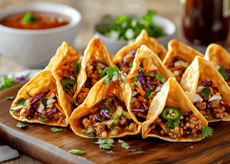 Smoky Bbq Turkey Wonton Tacos