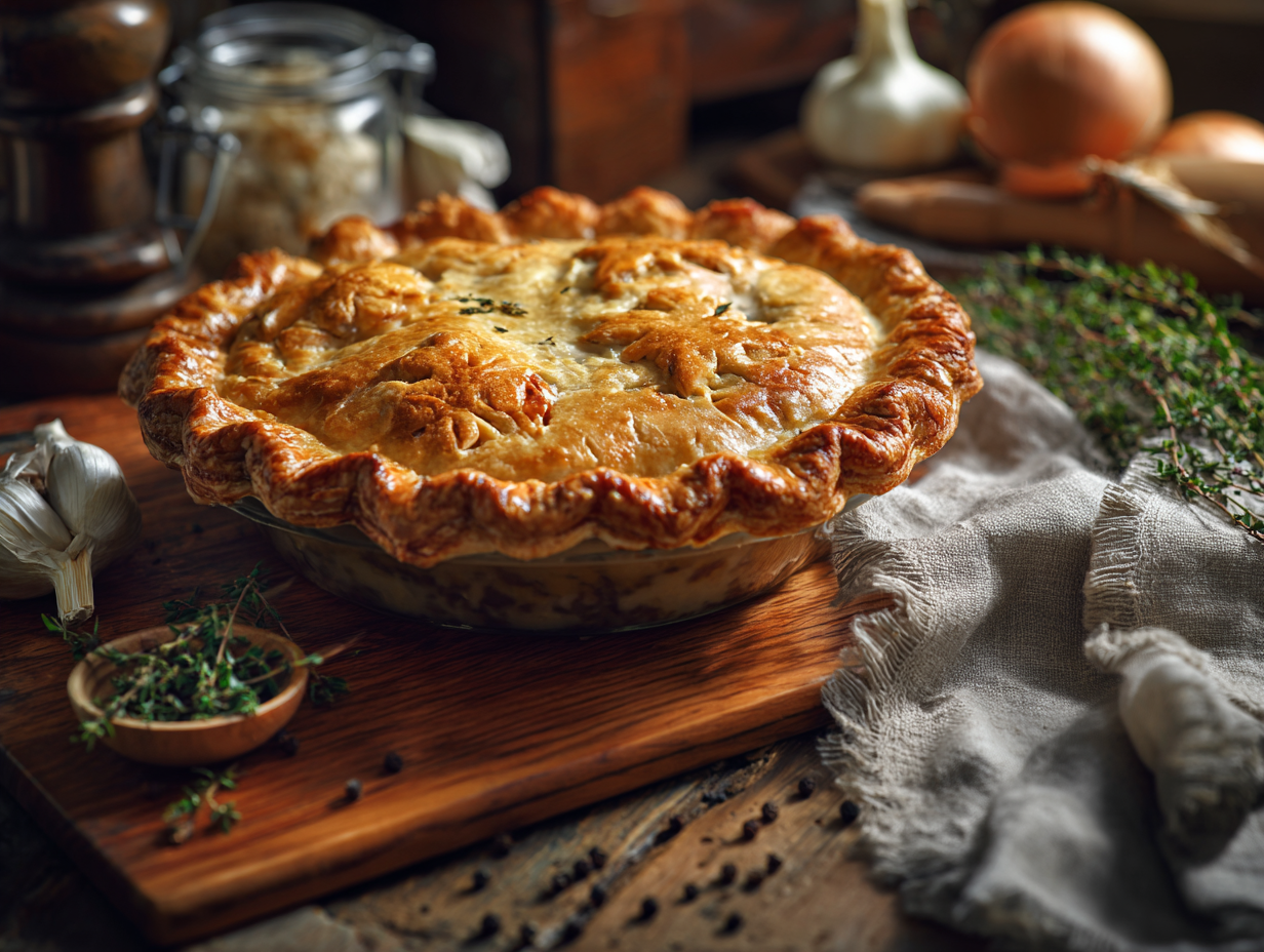 Flaky Pork And Beef Tourtiere