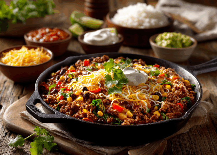 Meaty Mexican Skillet Meal With Ground Beef