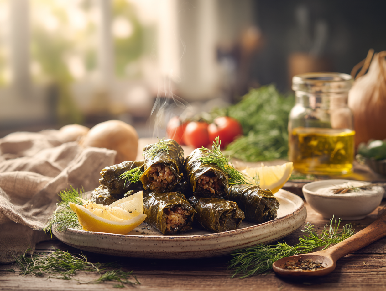 Heavenly Ground Beef And Bulgur Dolmades