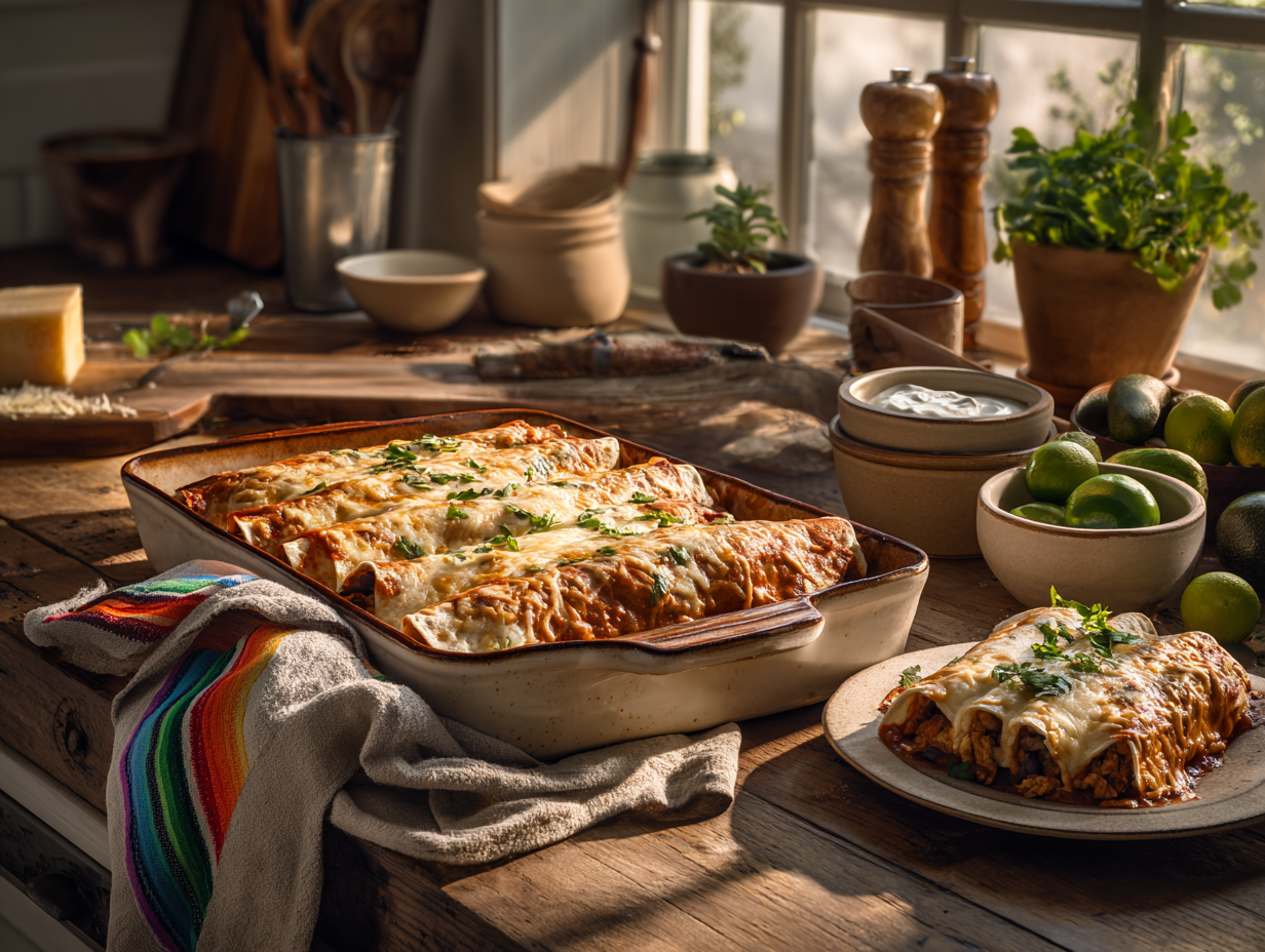 Turkey Enchiladas With Red Bean And Spinach