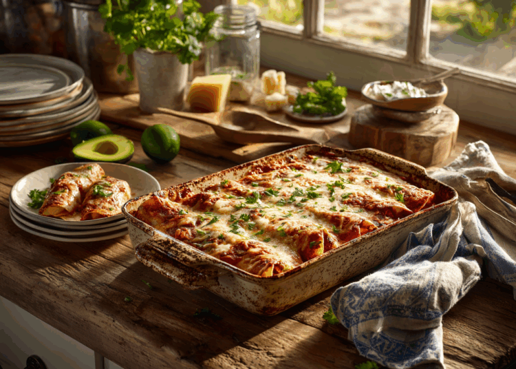 Turkey Enchiladas With Red Bean And Spinach