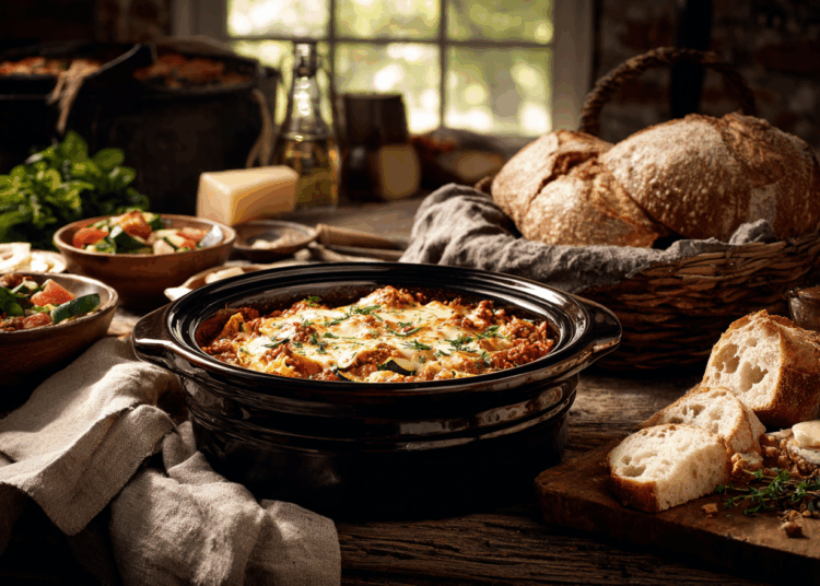 Easy Crockpot Turkey And Summer Vegetable Lasagna
