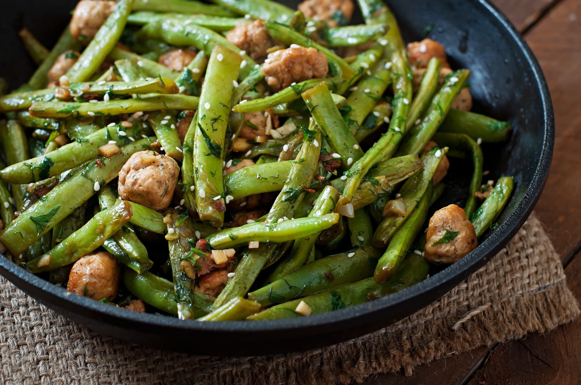 Tasty Mince Chicken With Crunchy Green Bean