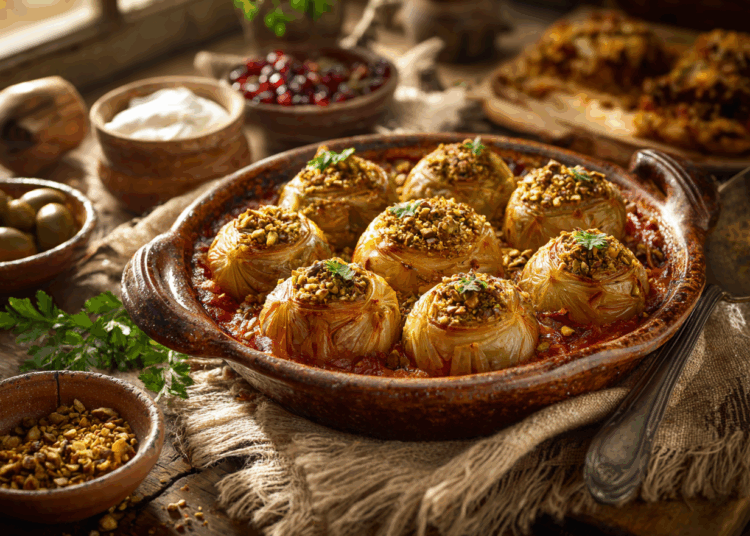 Aromatic Iraqi Stuffed Onions With Lamb And Couscous