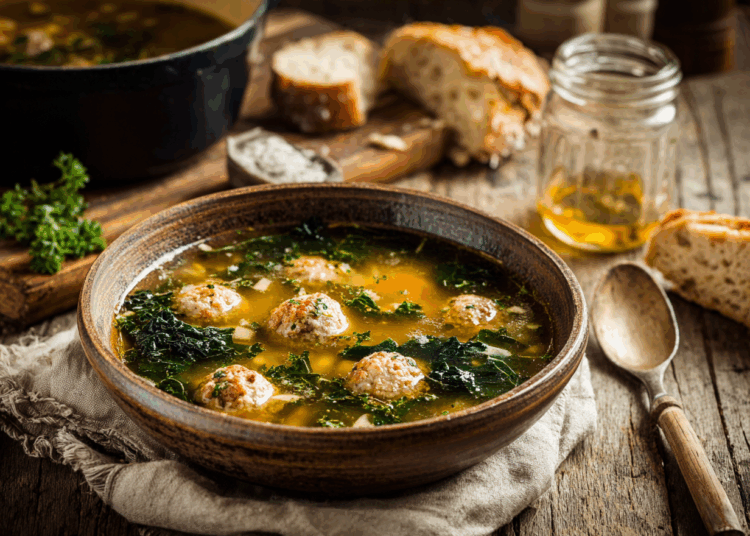 Absolutely Amazing Italian Chicken Meatballs And Kale Soup