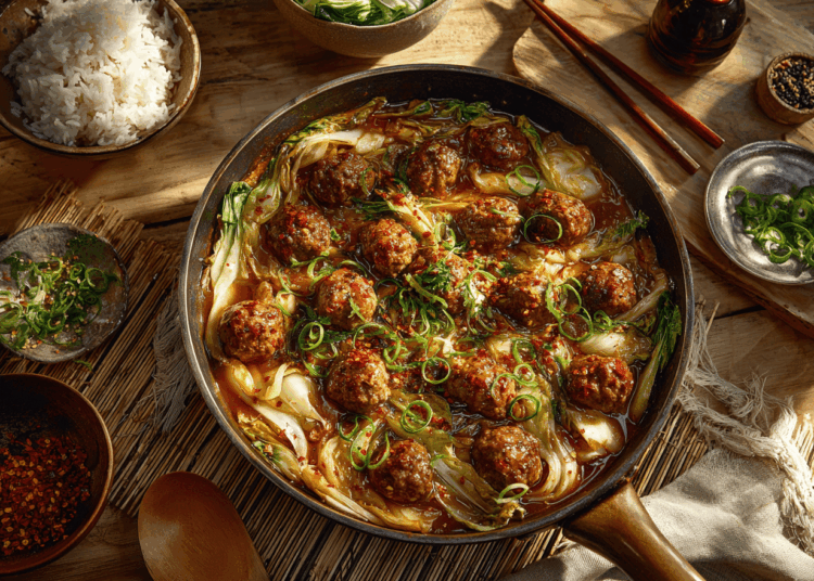 Juicy Braised Meatballs With Szechuan Sauce