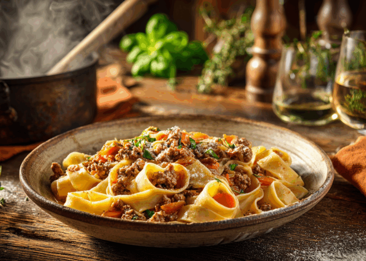 Creamy Pappardelle Bolognese