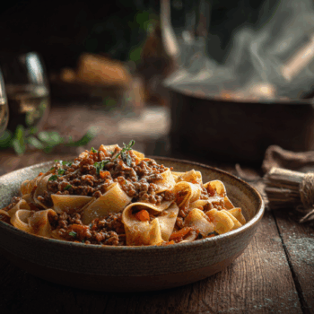 Creamy Pappardelle Bolognese