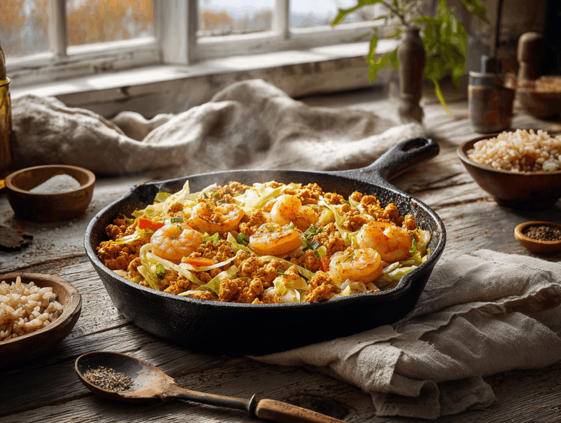 Spicy Ground Turkey And Veggie Skillet