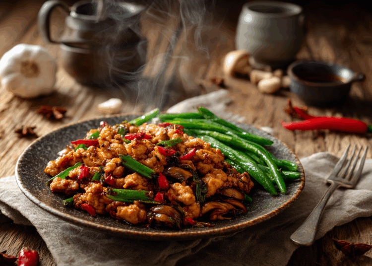 Tasty Mince Chicken With Crunchy Green Bean