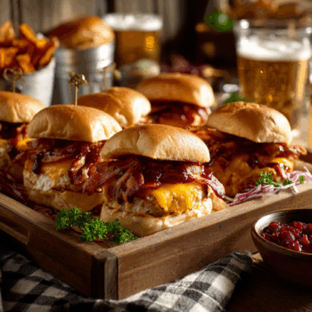 Cheesy Bbq Bacon Turkey Sliders