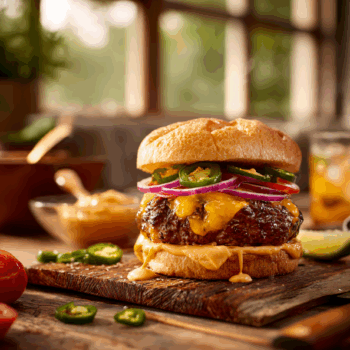 Delicious Chipotle Jalapeño Cheeseburger