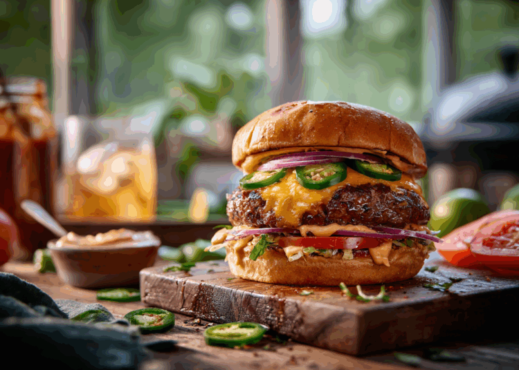 Delicious Chipotle Jalapeño Cheeseburger