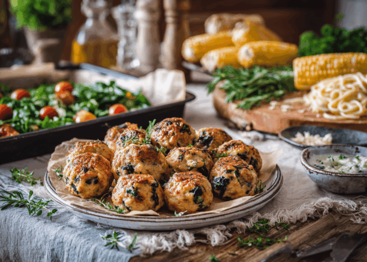 The Best Baked Turkey Meatballs With Spinach