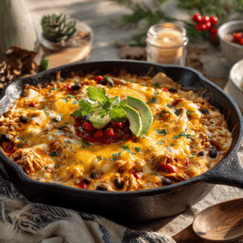 The Best Mexican Turkey Enchilada Skillet Casserole