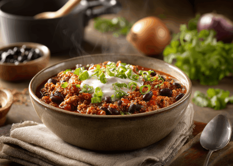 The Best Turkey Quinoa Black Bean Chipotle Chili