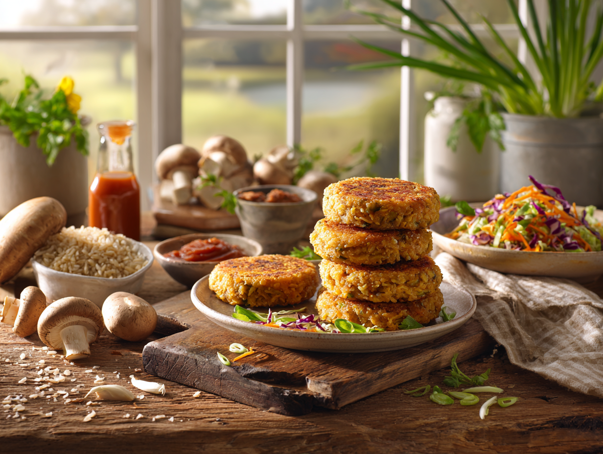 Special Chicken And Vegetable Brown Rice Patties 2 Special Chicken And Vegetable Brown Rice Patties2