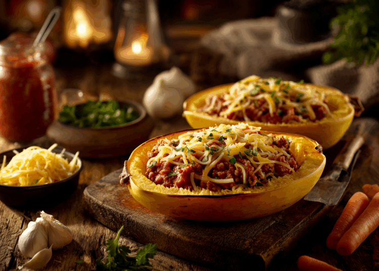 Savoury Stuffed Spaghetti Squash