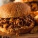 Delicious Philly Cheese Turkey Sloppy Joes With Fries At The Background