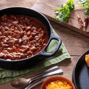 The Easiest Ground Beef Chili Recipe Served In A Cast Iron