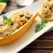Easy And Hearty Quinoa And Turkey Zucchini Boats On White Plate