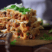 Sliced Turkey Taco Stack On Wooden Board