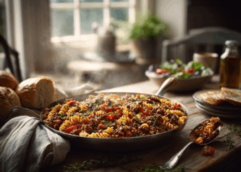 Hearty Minced Beef With Tomatoes And Fusilli