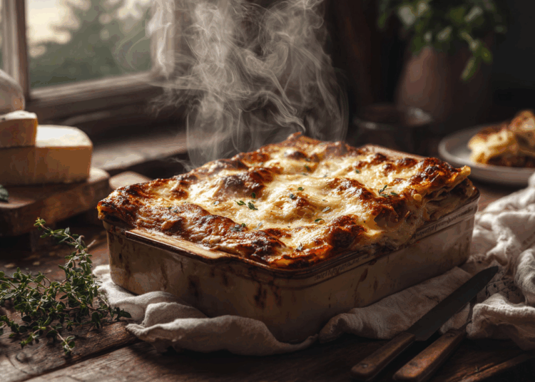 Savoury Minced Beef Lasagna With White Sauce