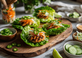 Easy Banh Mi Chicken Burger Lettuce Wraps
