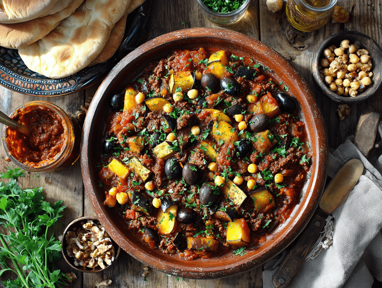 Appetizing Moroccan Beef And Eggplant Tagine