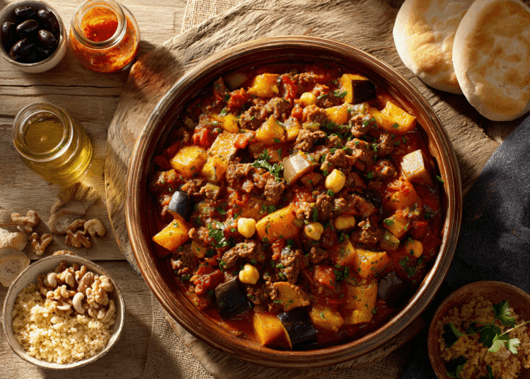Appetizing Moroccan Beef And Eggplant Tagine